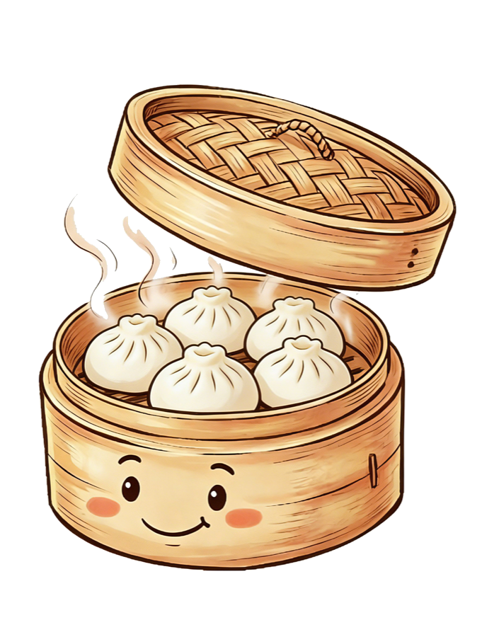WOKTOPIA steamer-basket mascot